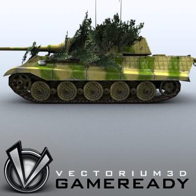 3D Model of Game Ready Low Poly King Tiger model - 3D Render 3